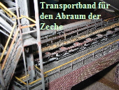 Transportband für der Abraum der Zeche